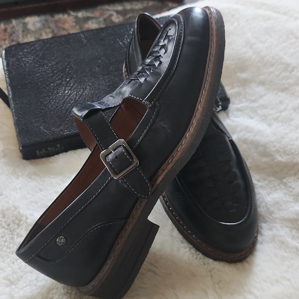 PIKOLINOS Black Leather Buckle Loafers Size 38 - Picture 5 of 9